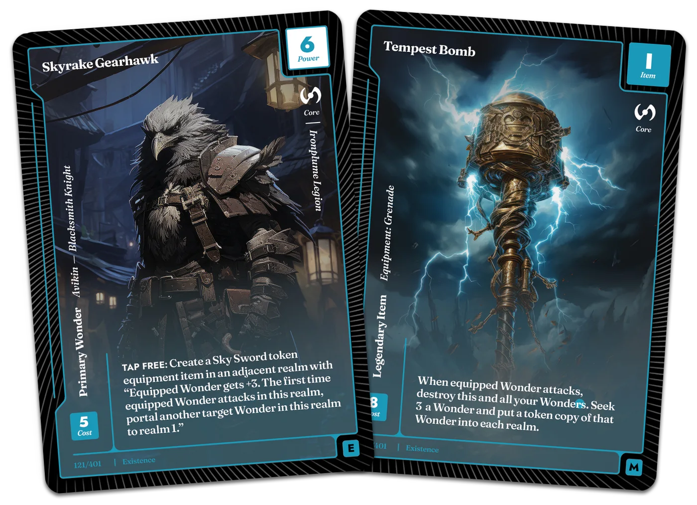Skyrake Gearhawk, Tempest Bomb combo cards
