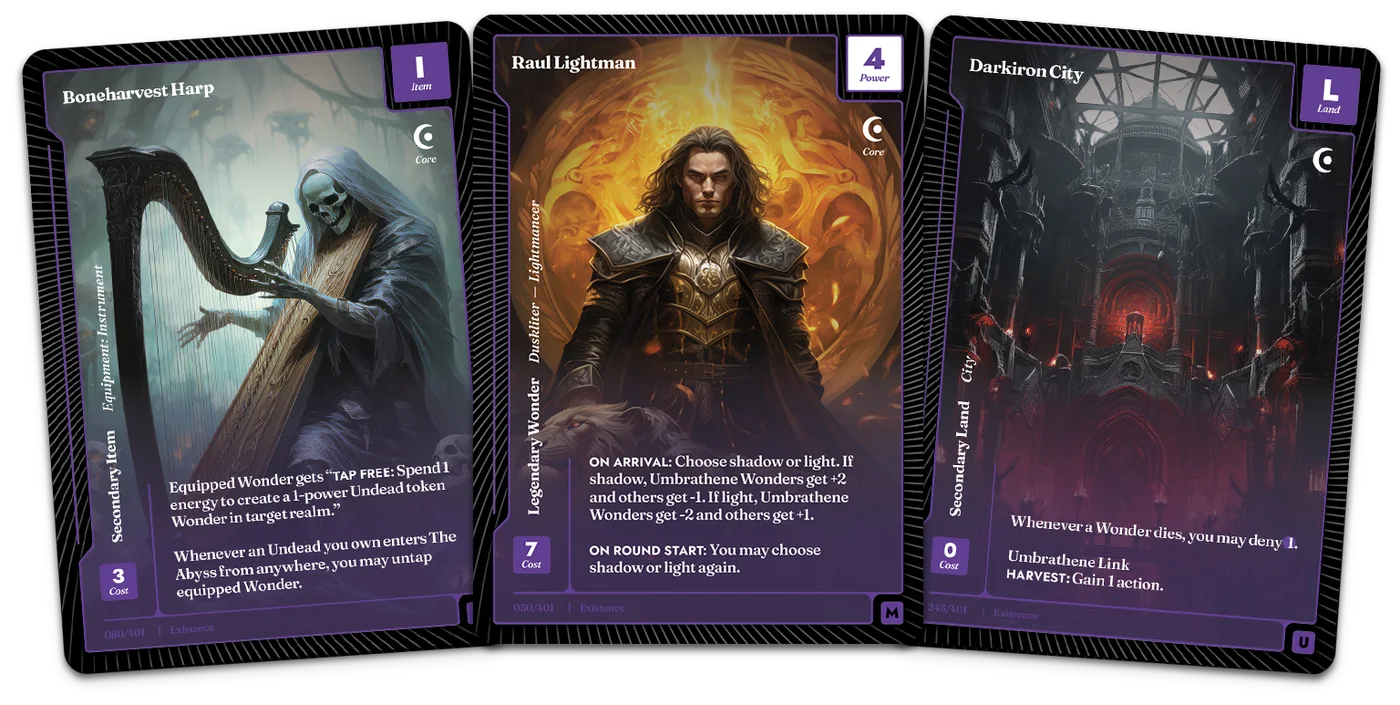 Raul Lightman, Boneharvest Harp, Darkiron City combo cards